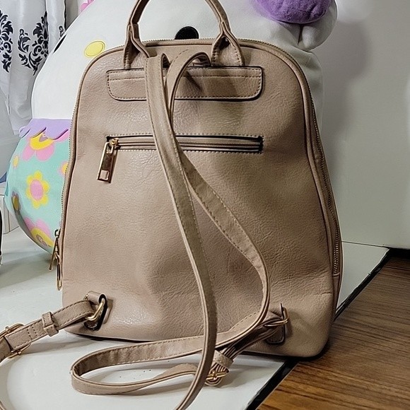 Beige large backpack main image 4